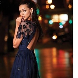 NWT Gianni Bini Navy & Sequin Cocktail Dress